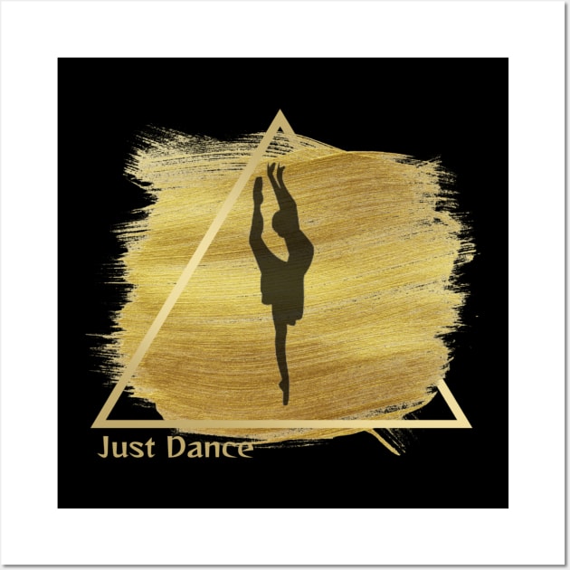 gold ballet dancer design Wall Art by Dancespread